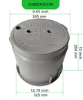 10 Inch Underground Electrical Junction Box For Outdoor Wiring In Ground Splice Box With Removable Lid, Heavy Duty PVC Construction