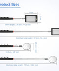 Cool 2 Piece Lighted Telescoping Inspection Mirror Set With Flexible Retractable LED Round Dental Mirror for size view