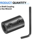 Beefy Rigid Shaft Coupling With Set Screws Five Eighths Inch Bore One And A Quarter Inch Outside Diameter Two Inch Length Black Oxide Steel Hex Wrench Included