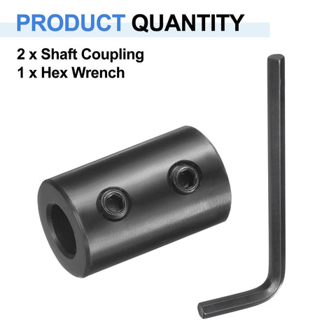 Beefy Rigid Shaft Coupling With Set Screws Five Eighths Inch Bore One And A Quarter Inch Outside Diameter Two Inch Length Black Oxide Steel Hex Wrench Included