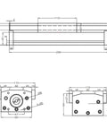 Sealed Dustproof Ballscrew Linear Slide Rail With Dust Cover Moving Table 400mm For CNC Rigs And Robotic Automation, dimension drawing