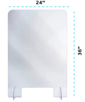 Heavy Duty Acrylic Desk Sneeze Guard 24 By 36 Inches Tabletop Shield With Transaction Window Clear Protective Barrier