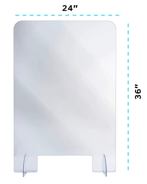 Heavy Duty Acrylic Desk Sneeze Guard 24 By 36 Inches Tabletop Shield With Transaction Window Clear Protective Barrier