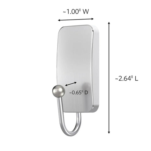 Small Satin Nickel Bath Hook With Water Resistant Strips Holds Up To 1 Lb No Tools Needed Super Easy Install for wall use