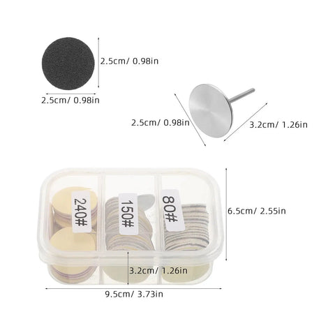 Portable Nail Care Kit With 80 150 240 Grit Sandpaper Discs For Dead Skin Removal, Foot File Sanding Sheets, Grab And Go Travel Friendly Nail And Foot Grooming Set For Home Or On The Go. Compact 2.5cm sanding discs in storage case