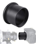 Two Inch To M48 0.75 Telescope Eyepiece Adapter Ring For Astronomical Photography Use shown with a camera and telescope setup.