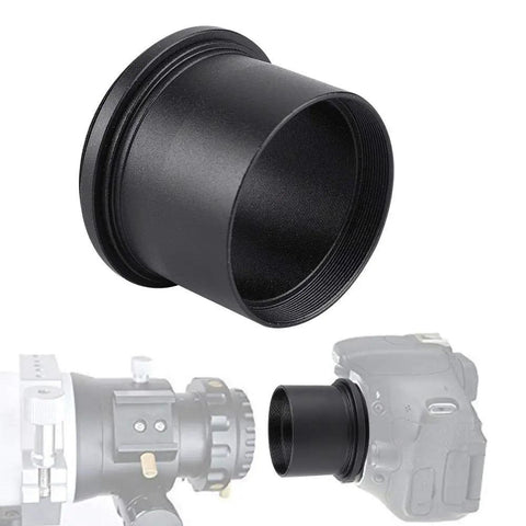 Two Inch To M48 0.75 Telescope Eyepiece Adapter Ring For Astronomical Photography Use shown with a camera and telescope setup.
