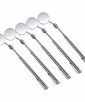 Retractable Telescopic Inspection Mirror With Pocket Clip, 360 Degree Swivel, Extends Up To 18 Inches, Pack of 5, silver