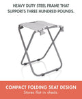 Gardener Two Point Zero Folding Seat With Tools All In One Portable Garden Stool With Detachable Storage Tote And Five Handy Tools Organizer Grab And Go Outdoor Work Buddy Fog Gray folding seat