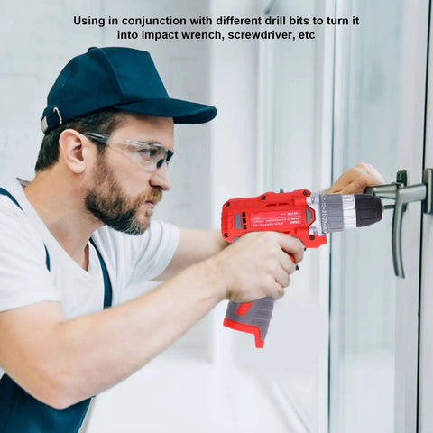 Heavy Duty Cordless Drill Driver And Impact Wrench That Handles The Daily Grind With Variable Speed and adjustable torque in use for screw driving.