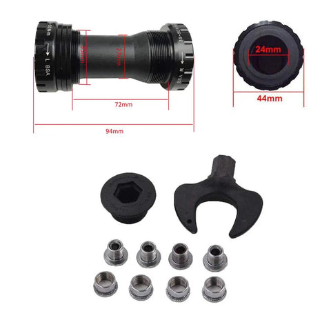 Ultra Lightweight 170mm Mountain Bike Crank Arm Set With 104 And 105 BCD, Includes Bottom Bracket And Chainring Bolts