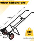 Drum Dolly Cart With Rubber Wheels For Moving Large Drums And Barrels In Warehouses And Factories, shown with dimensions