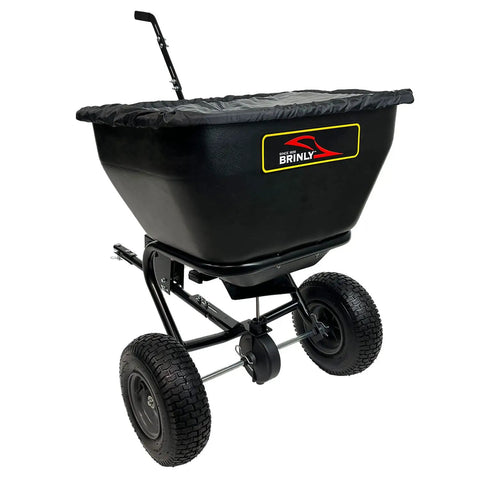 Deluxe Tow Behind Broadcast Spreader With Extended Easy Reach Handle And Weatherproof Cover, 175 Lb Capacity For Lawn Care