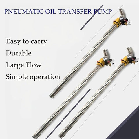 Top Rated Pneumatic Drum Pump For Fast Gasoline Transfer With Automatic Safety Valve And Pressure Gauge. Heavy Duty 130L/min Flow Rate Liquid Extractor For Oils Fluids. Super Quick And Reliable Industrial Grade Solution For Your Workshop Needs
