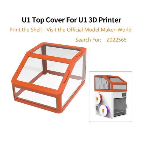 Upgraded Top Cover For Snapmaker U1 Printer with DIY options and pro-grade optimized enclosure for quiet printing and odor reduction.