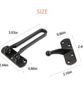 Door Reinforcement Lock Latch Swing Bar For Home Security Front Door Lock, black aluminum alloy, size dimensions shown