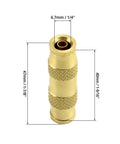 One Quarter Inch Push To Connect Pneumatic Fittings Set Of 20 For Air Hose And Compressor Quick Connects, Brass fitting close-up