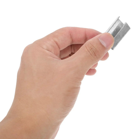 Hand holding iron buckle for Heavy Duty Plastic Steel Strapping Band With Iron Buckle For Industrial Packaging And Shipping