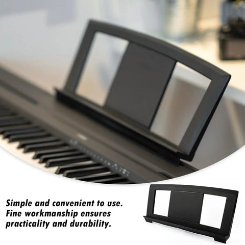 Sturdy Piano Keyboard Stand With Clips, Plastic Sheet Music Holder for digital keyboards, easy setup for practice and performances.