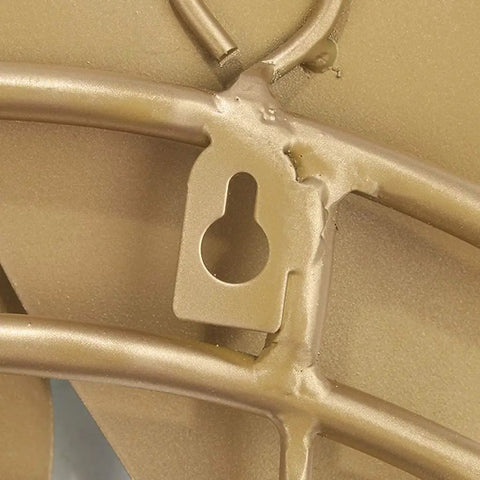 Close-up of Heavy Duty Wall Mounted Coat Hook With Snowflake Design Iron Wall Hook's keyhole mounting feature.