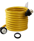 Beefy 30 Foot 14-50P To SS2-50R 120V 240V 50 Amp Twist Lock Extension Cord For Generator RV Marine Shore Boat Power coiled