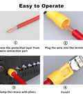 200Pcs Red Vinyl Insulated Female Spade Wire Connectors For DIY Auto Wiring 22-16 AWG 6.3mm 1/4 Inch Quick Disconnect Terminals Electrical Crimp Connectors With Flame Retardant PVC Insulation, wiring steps