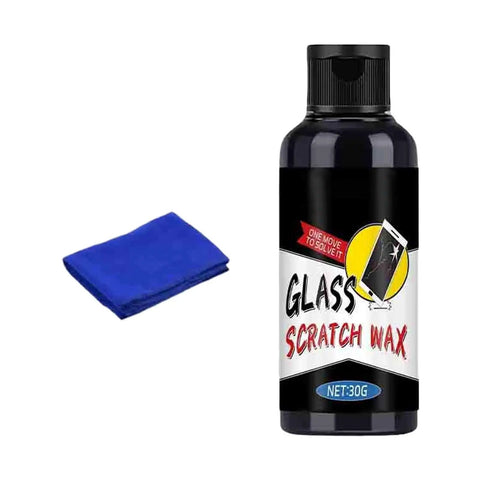 Phone Scratch Repair Kit With Screen Polishing Solution And Glass Restoration Paste For Phones, Tablets, And Glasses, Multi Surface Fix Tool For A Quick, Clear Finish And A Smooth Look, includes glass wax and blue cloth.