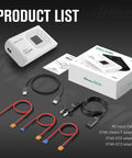 Imars S100 G Tech Series 100W LiPo Battery Charger with cables and adapters, plug and play, white finish, for RC LiPo packs