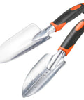 Two Pack Garden Shovel And Trowel Set Heavy Duty For Digging And Planting Includes Wide Trowel With Measurement Mark And Compact Hand Shovel