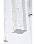 Knockout Modern 16 Light Square Ceiling Pendant Fixture Featuring Smooth Chrome Finish Genuine Crystal Drops Straight Up Durable Build Quality Ideal For Luxe Interior Vibes, close-up of crystal drops with bubbles.