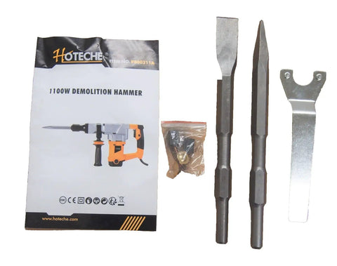 Heavy Duty Demolition Jack Hammer Concrete Breaker 1100W 15J With 3900 BPM, 110V 60Hz, tools and manual included.