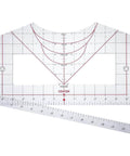 Clear T Shirt Ruler Guide For Vinyl Alignment And Heat Press Centering tool on white background, made from transparent PVC with measurement markings.