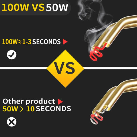 Comparison of Upgraded 100W Hot Stapler Gun Plastic Welder Kit with 50W for Car Bumper Repair Efficiency