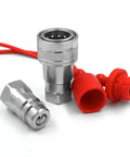Half Inch NPT Thread ISO 5675 Hydraulic Quick Connect Tractor Couplers With Ball Valve Seal Pioneer Style And Dust Caps