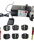 Heavy Duty Electric Terminal Crimping Machine With Seven Premium Steel Dies, cable tool with foot pedal and dies for quick repairs.