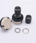 Rotary Switch RS26 1P12T 12 Position Band Selector Switch with knobs and nuts, side view, for radio and DIY electronics