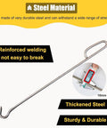 Badass Manhole Hook 3 Pack Drain Lid Lifter With No Sweat Grip Portable Handle For Heavy Septic Tank Cover Removal And Quick Back Saving Yard Jobs, thickened steel hook with reinforced welding.