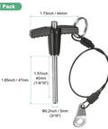Beefed-Up Heavy Duty T-Handle Quick Release Lock Pins 3/16 Inch Diameter by 1 9/16 Inch Length with Lanyard Cable 304 Stainless Steel