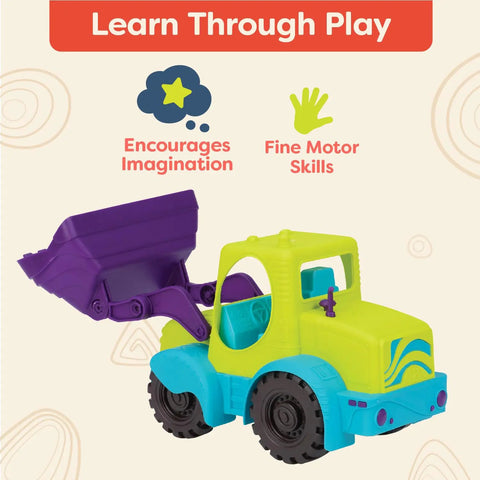 18-Inch Sand Truck With Front Loader For Water Play And Beach Sand Toys, Kiddo Friendly Excavator Toy For Toddlers, colorful design