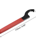 Pro Grade C Hook Spanner Wrench Collet Chuck Set For 38-42mm Round Nuts, 170mm Length, carbon steel red handle