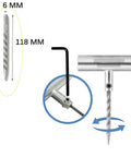 4 Pack Tire Reamer Drill Bits Probes For Puncture Repair Needle Attachments Replacement for Tire Plug Kits, 6x118 mm