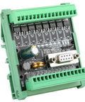 Green Programmable PLC Controller For Industrial Automation With 12 Input Points And 8 Transistor Outputs, circuit board view