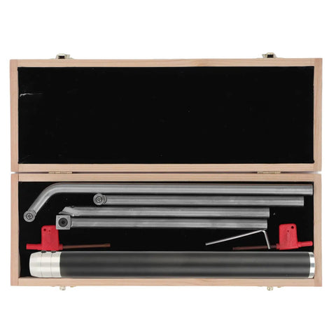 Super Cool Removable Wood Lathe Turning Tools Set With Hard Carbide Bits Perfect For DIY Projects And Pro Woodworking Jobs That Need Precision Easy Handle Changes For Any Craft in a wooden case.