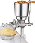 Manual Cast Iron Grain Grinder with Hand Crank for Wheat Corn Nuts and Seeds Fresh Ground 1 lb per minute Durable Kitchen Mill