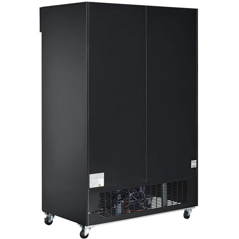 Kickass Commercial Merchandiser Refrigerator Delivering Rock Solid 45 Cubic Foot Storage With Eight Roomy Shelves For Chill Beverage Display At Bars Restaurants Or Retail Spaces, back view