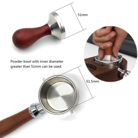 51mm Espresso Tamper With Rubber Mat Non Slip Base For Stable Tamping And Easy Cleanup Stainless Steel Coffee Tool for Home Baristas