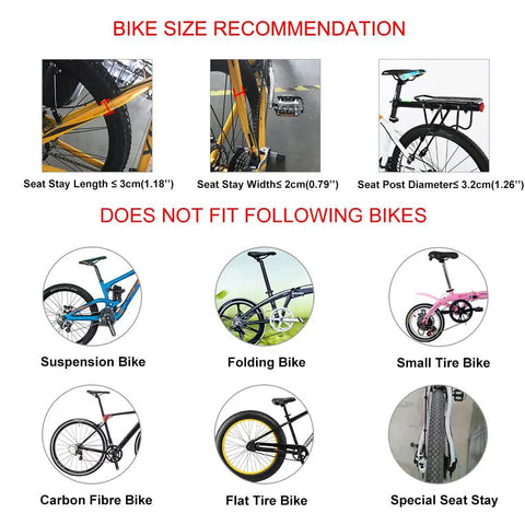 Rear Bike Rack With Quick Release Cargo Carrier For Mountain And City Bikes Beefed Up Aluminum Alloy Frame 55 Lb Capacity compatibility guide