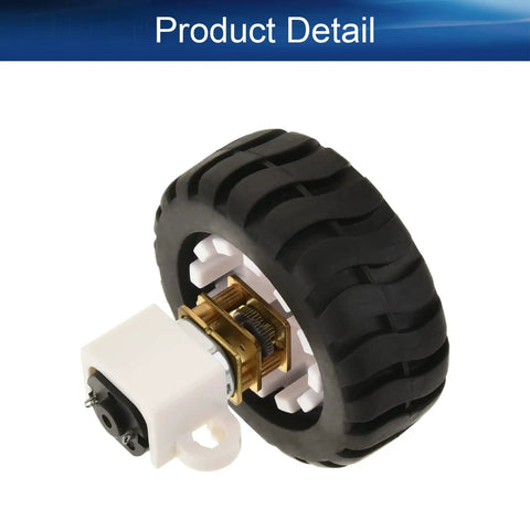N20 Mini Gear Motor DC 6V 50RPM with D Shaft and plastic wheel for DIY toys and micro robotics projects
