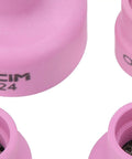 Close-up of alumina cups in Pro Grade Ceramic Welding Cup Set With Alumina Cups And Gas Lens Kit For TIG Welding WP17 WP18 WP26