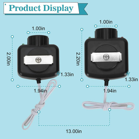 Two Beam Garage Door Opener Safety Sensor Eyes Kit Replacement For LSO50 LDO33 LDO50, showing dimensions and wiring